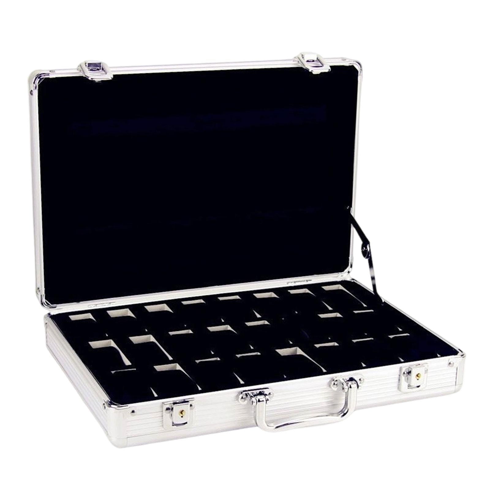 Ioensy - Estuche Para Relojes Con Cerradura, Ideal Para Amigos, Padres, Escritorio, 24 Compartimentos.