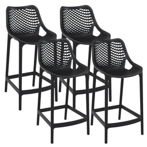 Pandalino - Pack 4 Taburete Bardo | 65Cm Negro | Exterior E Interior Negro