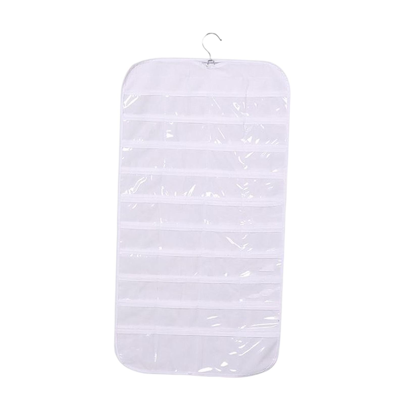 Magideal - Organizador De Joyas Para Colgar, Plegable De Doble Cara, Soporte De Joyería Montado En La Pared, Soporte De Exhibición Para Mujer Para Cadena, Blanco