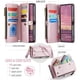 thumbnail image 3 of Cuero CaseMe para Samsung Galaxy A37 5G Funda Tipo Billetera [Bloqueo RFID] con Soporte para 10 Tarjetas, Cierre de Zíper y Ranura para Billetes, Correa Magnética de Hombro y Muñeca de Cuero PU, 3 of 10