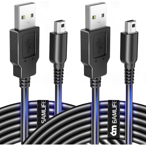 Cable Cargador USB 6amLifestyle para 3DS, 2DS y DSi, 4 pies, 2 unidades