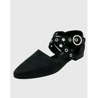 Ballerina para mujer plana Ecocuero Negro