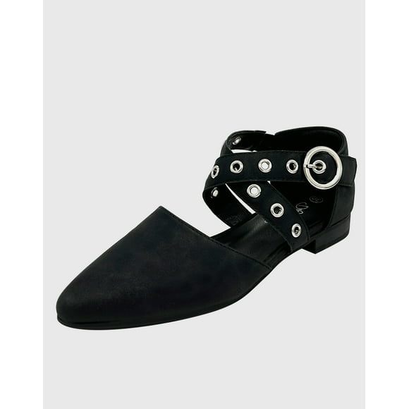 Ballerina para mujer plana Ecocuero Negro