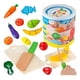 thumbnail image 1 of Balde Con Frutas Y Verduras Para Cortar Juguete De Madera Montessori, 1 of 2