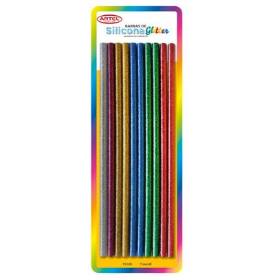 Bl 10 Barra Silicona 7 Mm Glitter 1 Un Artel