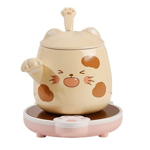 El Edén - Mug, Taza Cerámica Gato Kawaii 430 Ml, Con Calentador