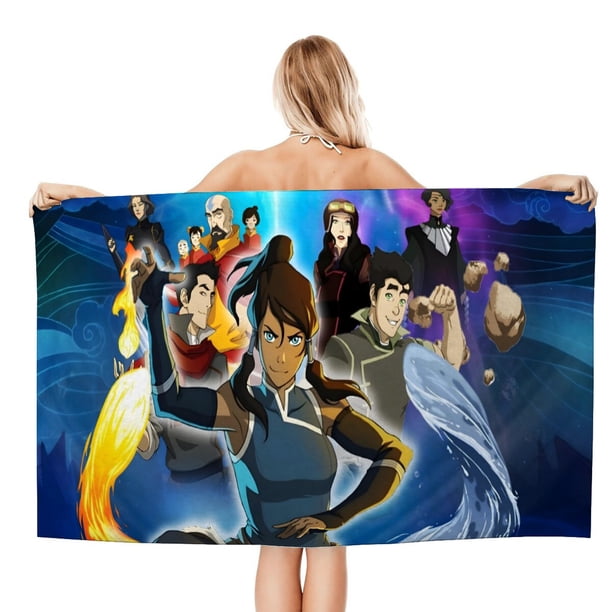 La Leyenda de Korra Toalla de playa de secado rápido con diseño temático, regalo para mujeres y niñas, ideal para cumpleaños, fans, amantes de la música, uso en la playa o al aire libre, 78 × 150 cm