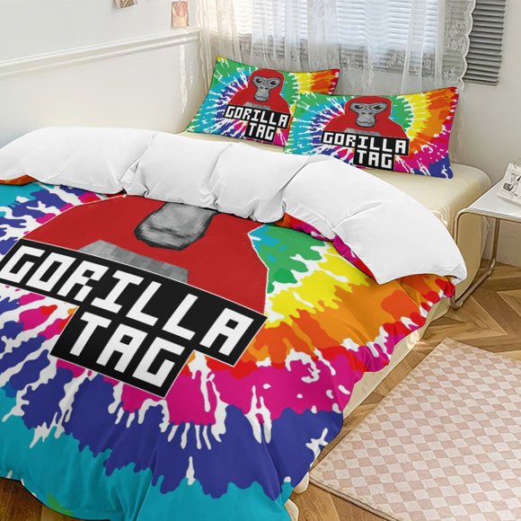 Tie Dye Red Gorilla Tag Comforter Set Soft 3 Pcs Twin Bedding Sets Thicken for All Season