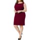 thumbnail image 4 of Agnes Orinda Vestido de Talla Grande para Mujer, Estilo Escolar Universitario, Sin Mangas, Cuello de Barco, Casual, Recto, Lápiz, para Trabajo, 1X Burdeos, 4 of 6