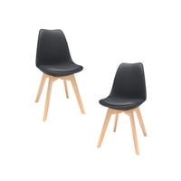 Habita2 Chile - Silla Tulip Ecocuero Negro X2