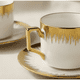 thumbnail image 2 of Juego de 6 tazas de té y porcelana con detalles dorados Café, 2 of 3