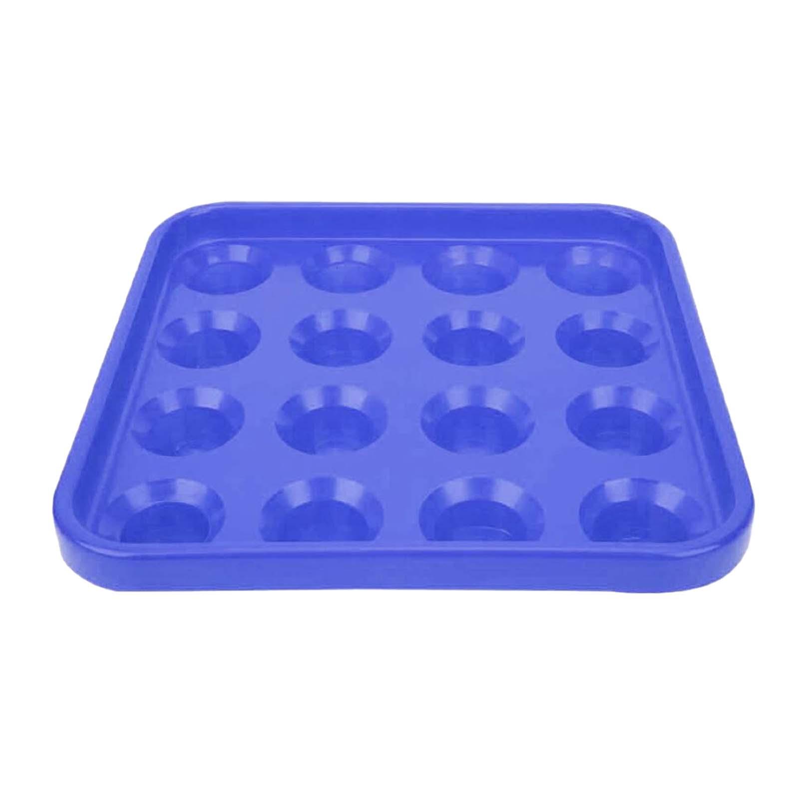 Magideal - Bandeja De Soporte Para Bolas De Billar, Almacenamiento De Bolas De Billar, Estuche Engrosado Fácil De Usar Para Organizadores De 16 Bolas, Accesorios Azul