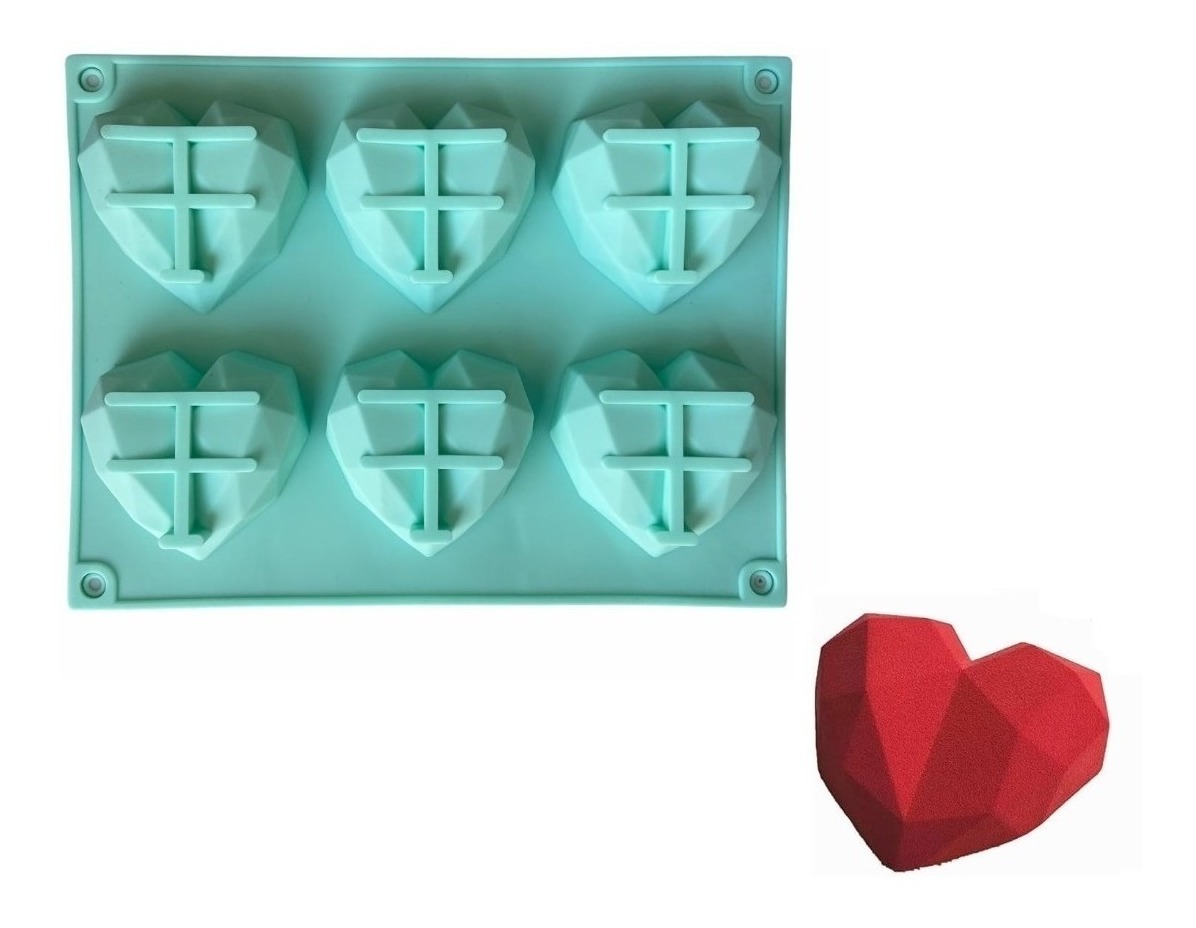 Genérico - Molde Corazon Diamante Molde De Silicona Corazón Chocolate