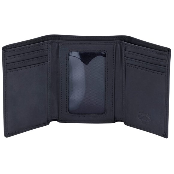 Billetera de cuero con bloqueo RFID triple Stealth Mode para hombre