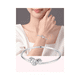 thumbnail image 3 of Pulsera Rígida Plateada Con Broche de Corazón Y Alas 17 CM, 3 of 4