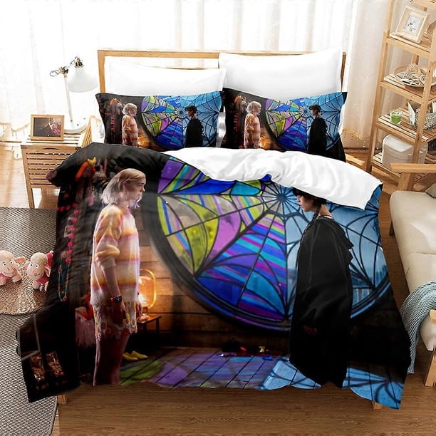 Wandinha bedding three piece set3D printed, lightweight and comfortable down duvet cover pillowcase bedding