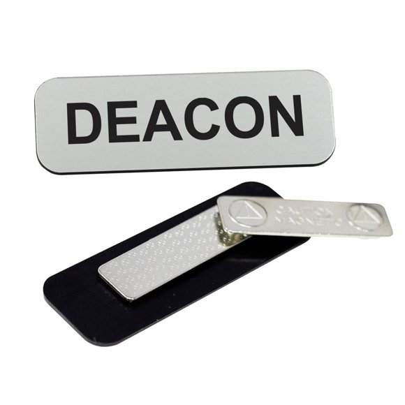 Placa de identificación All Quality Badges 1x3" Plateado - Pack de 10