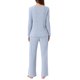 thumbnail image 3 of INSPIRE CHIC Conjunto de Pijamas para Mujer Cuello Redondo Manga Larga Ropa de Dormir Suave Pijamas Ropa de Casa con Bolsillo XS Azul, 3 of 6