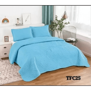 Genérico - Cubrecama Quilt Verano King Color Celeste