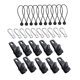 thumbnail image 2 of 30x/Set Clips Para Lona Mosquetón Cuerdas Abrazadera De Tienda Para Mochilero Pesca Jardín Cuerda Negra Mosquetón Plateado, 2 of 3