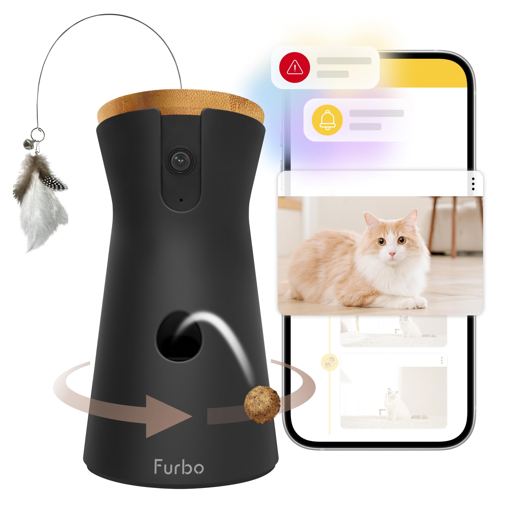 Paquete Cat Camera Furbo 360° + Nanny Con Alertas De Seguridad Para El Hogar