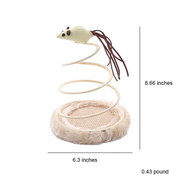 Interactive Cat Plush Toy - Keep Your Feline Entertained with a Spiral Spring Plate & Funny Ball!