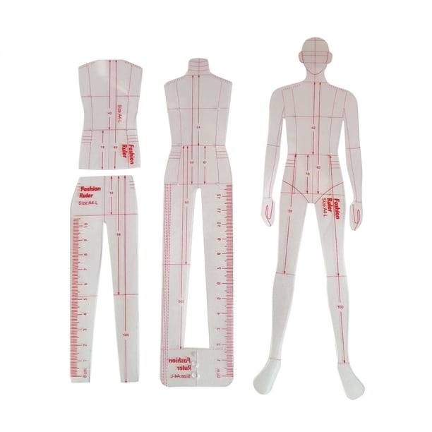 Regla de Plantilla de Dibujo de Moda, Regla de Costura, Transparente, Portátil, Confección de Vestidos, Ilustración de Moda, Reglas para Pantalones, T