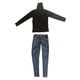 thumbnail image 2 of Juego De Pantalones Vaqueros Y Camiseta De Cuello Alto De Manga Larga 1/6 Para Figura De Acción Masculina De 12 '', 2 of 3