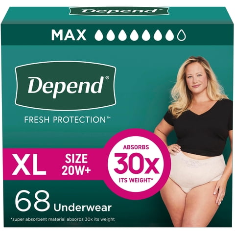 Ropa Interior Para Incontinencia Y Posparto Depend Fresh Women Xl 68U