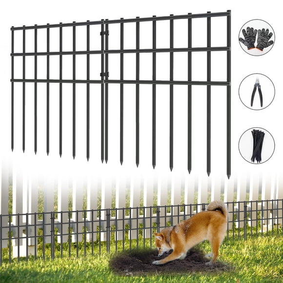 Panel de Cerca AVELOTUUG Pack de 10 43 cm x 3,3 m Negro