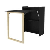Fmfurniture - Escritorio Plegable 85,6X101X63X6 Cm Negro
