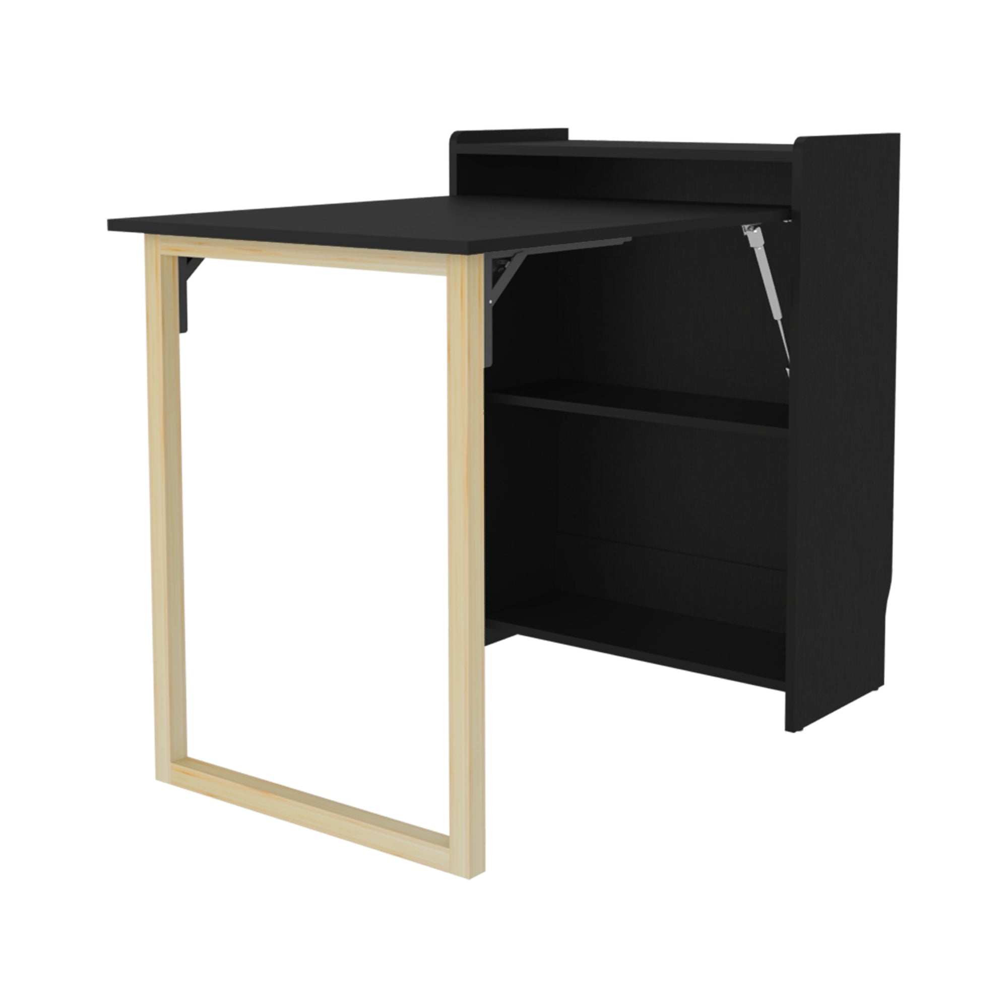 Fmfurniture - Escritorio Plegable 85,6x101x63x6 Cm Negro