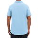 thumbnail image 3 of INSPIRE CHIC Camisas Polo de Playa Hawaianas Casuales de Manga Corta con Bolsillo en el Pecho de Lino para Hombre 2XL Azul Claro, 3 of 6