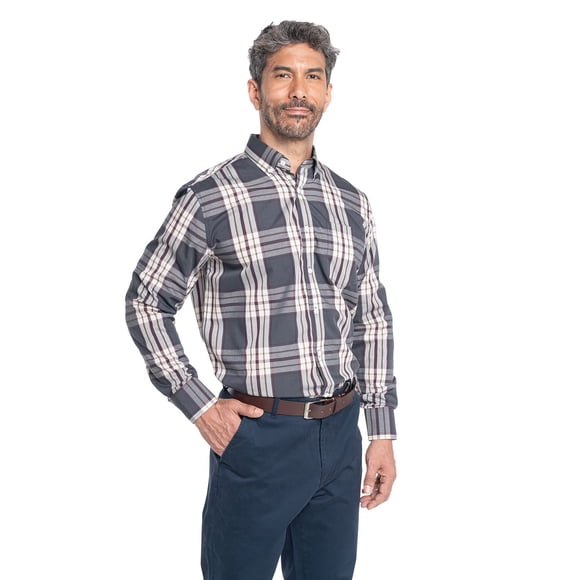 Camisa Manga Larga Cuadros Grandes Hombre