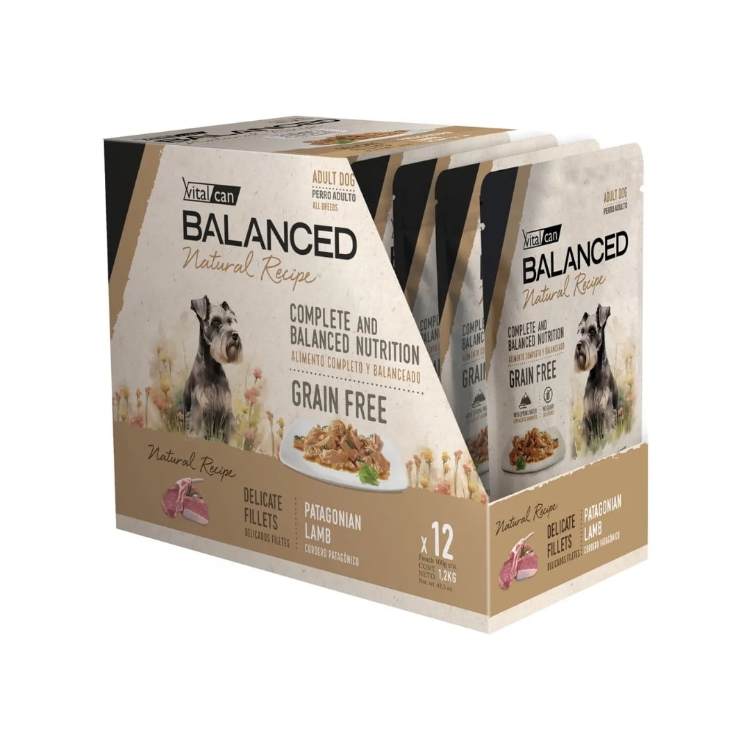 Sachet Balanced Natural Recipe Perros Adultos Cordero 12 Un
