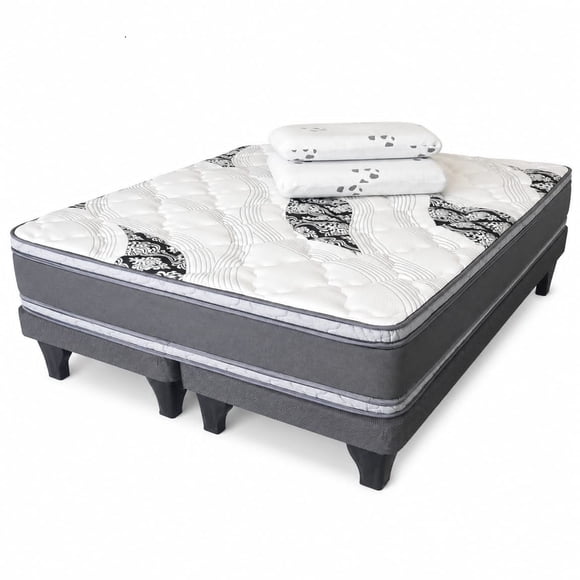 Colchon Nova Maria Esther 2.0 Plazas Box con Pack Almohada Viscoelastica Panda 60x40x12