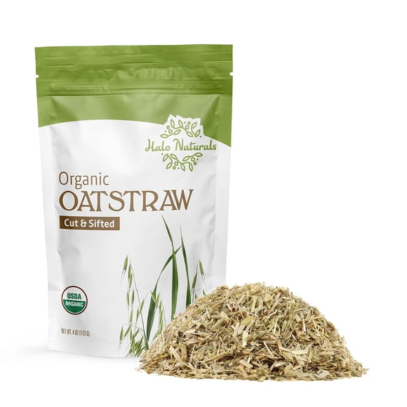 Halo Naturals Paja de Avena Orgánica 113 g Cortada y Tamizada