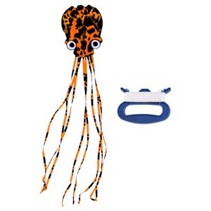 Magideal - Hermosa De Volar Para Niños Y Adultos, Cola Larga De Pulpo Suave, Hermosa De , Juegos Libre , Naranja Negro