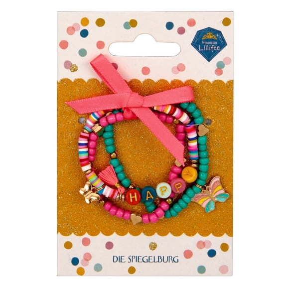 Precioso conjunto de 3 pulseras con diseno de mariposa Princesa Lillifee