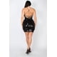 thumbnail image 4 of Saronite Vestido Mini Ajustado de Fiesta con Escote Redondo, Espalda Cruzada y Lentejuelas, Negro (para Mujer), 4 of 5