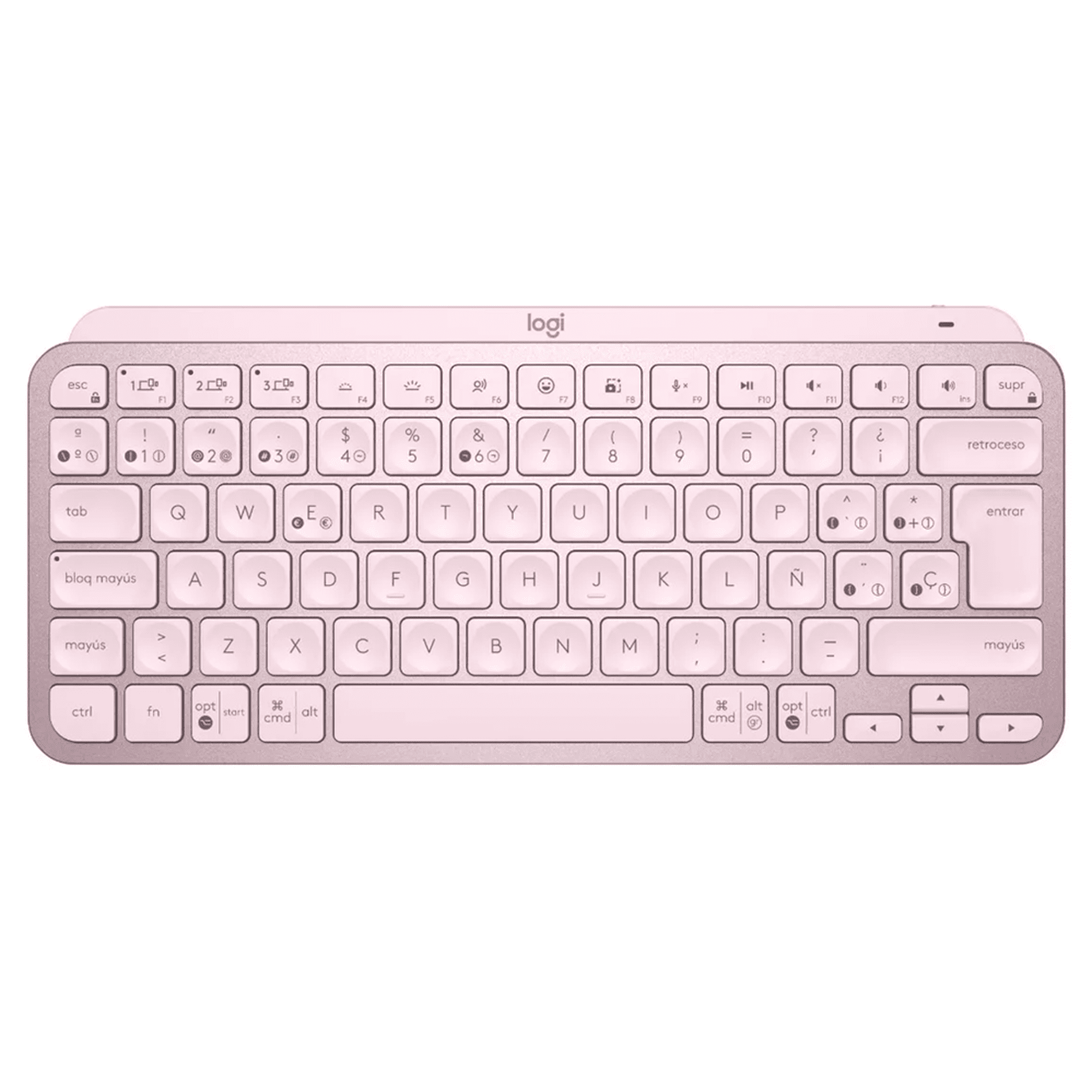 Genérico - Teclado Logitech Mx Keys Mini Bluetooth Rosado Español
