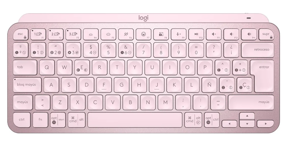 Genérico - Teclado Logitech Mx Keys Mini Bluetooth Rosado Español