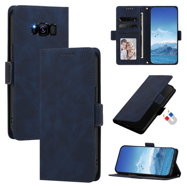 Funda Billetera Delgada para Samsung Galaxy S10 con Ranuras y Soporte Azul oscuro