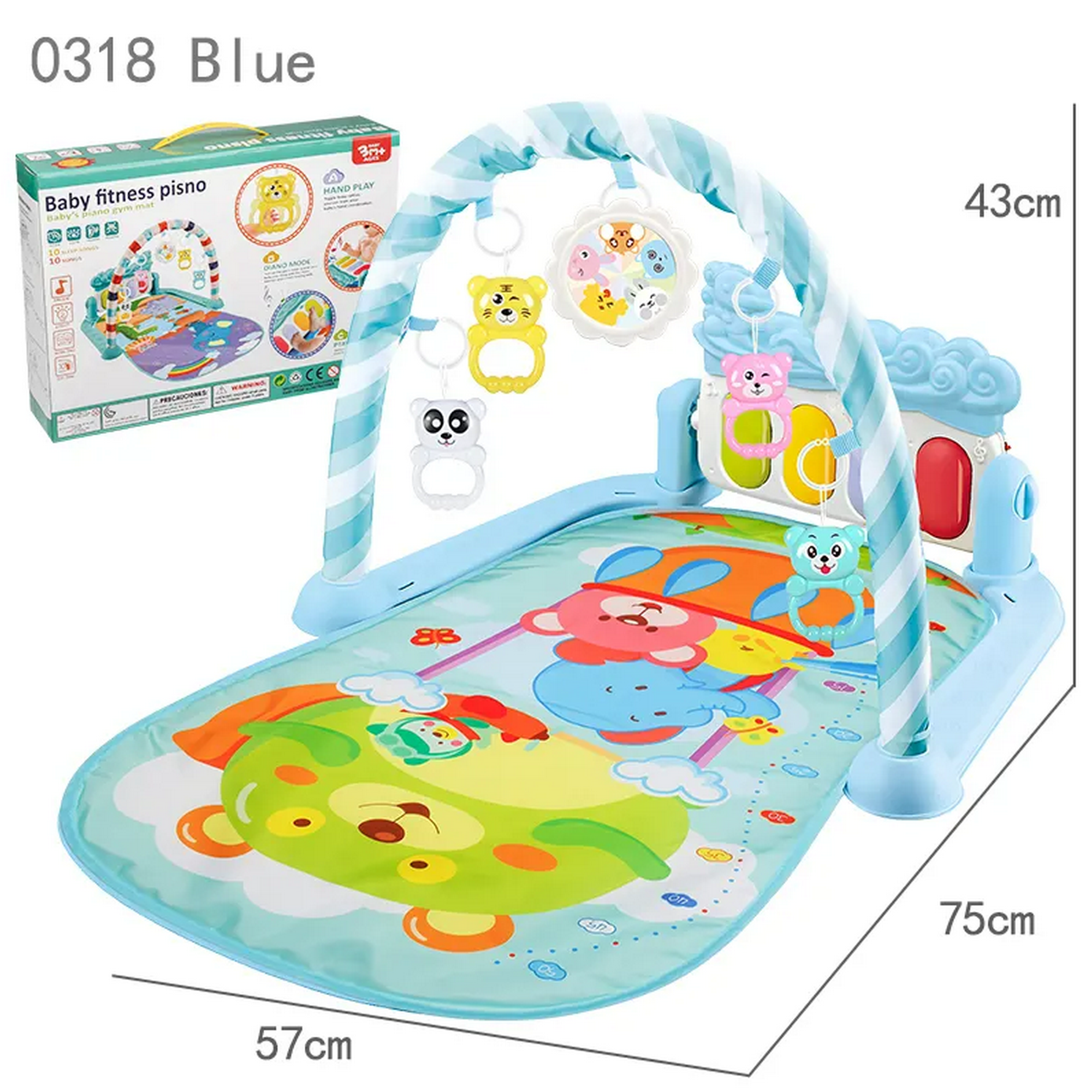 Play Gym - Gimnasio Musical Para Bebe 3 En 1 Celeste