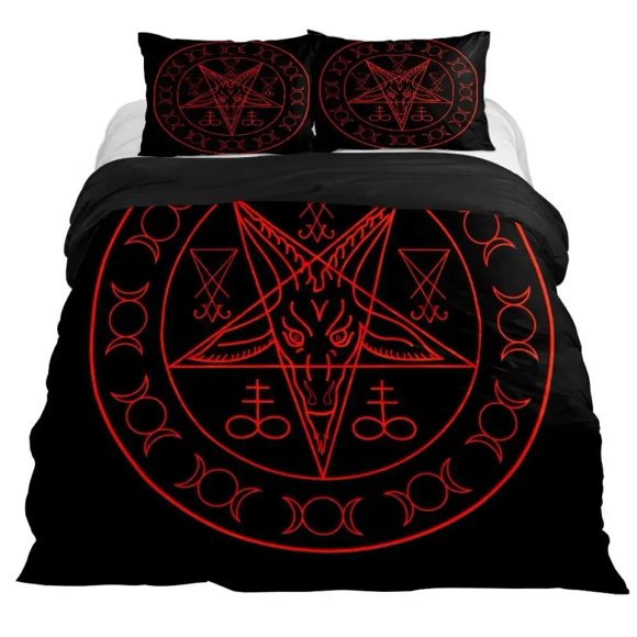 Lucifer Morningstar Satanic Duvet Cover Set Satanic Bedding Set gothic Skull Bedspreads Comforter Cover Set