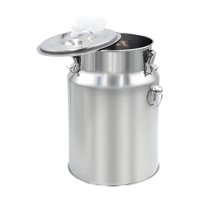 Ioensy - Cubo De Leche De Acero Inoxidable, Suministros Portátiles Para Animales De Granja, Estable, Individual, 10L