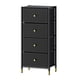 thumbnail image 1 of Cajonera Comoda 4 Cajones Estructura Metalica Eco Cuero Negro, 1 of 4