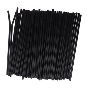 Magideal - 200 Uds. Curvas Portátiles Para , Para Cóctel, Bricolaje, Desechables, Negras Para Té, Cumpleaños, Bar, Suministros Para Fiestas,