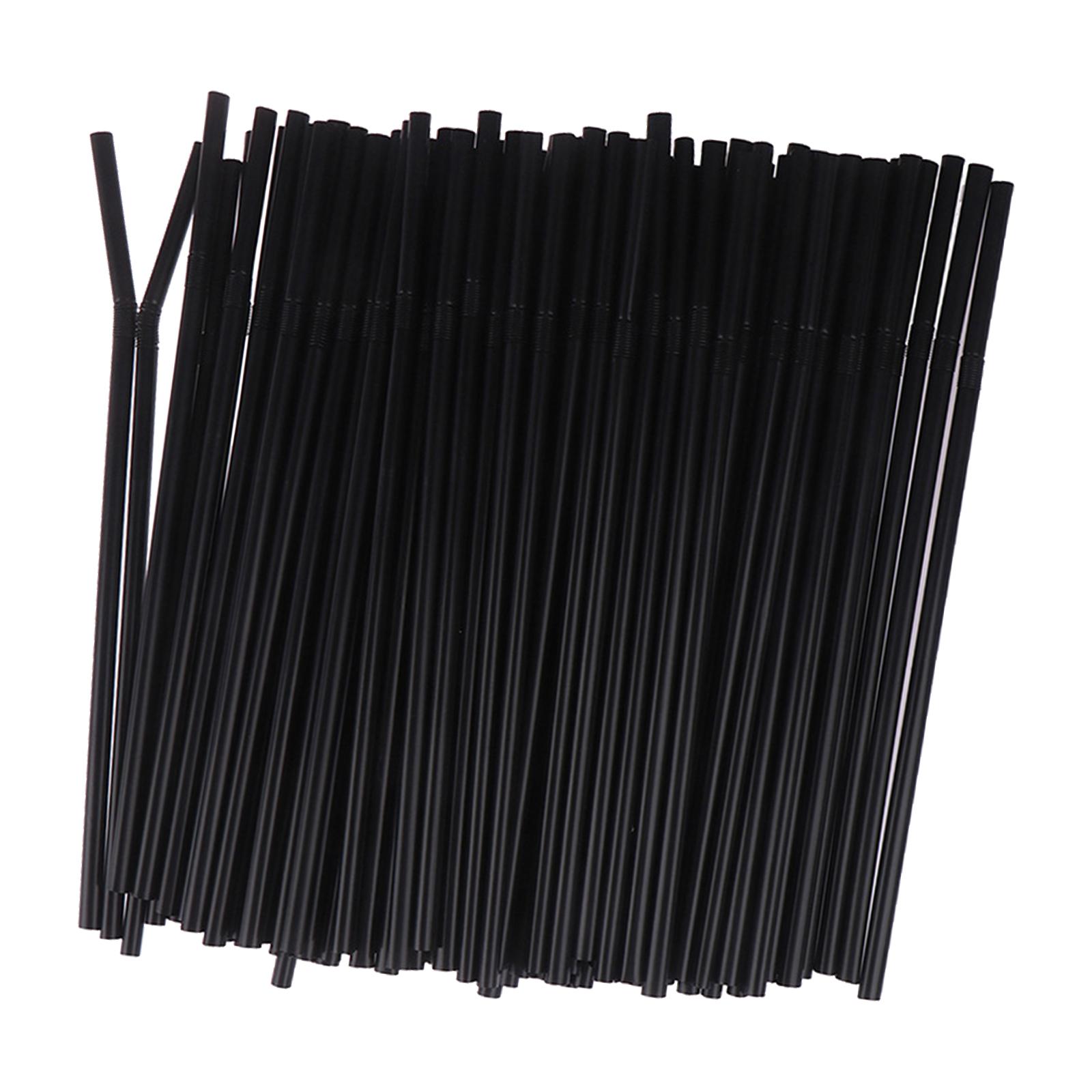 Magideal - 200 Uds. Curvas Portátiles Para , Para Cóctel, Bricolaje, Desechables, Negras Para Té, Cumpleaños, Bar, Suministros Para Fiestas,