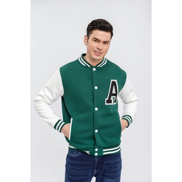 Chaqueta Universitaria Hombre Gruesa Forro Piel Bolsillos 7579